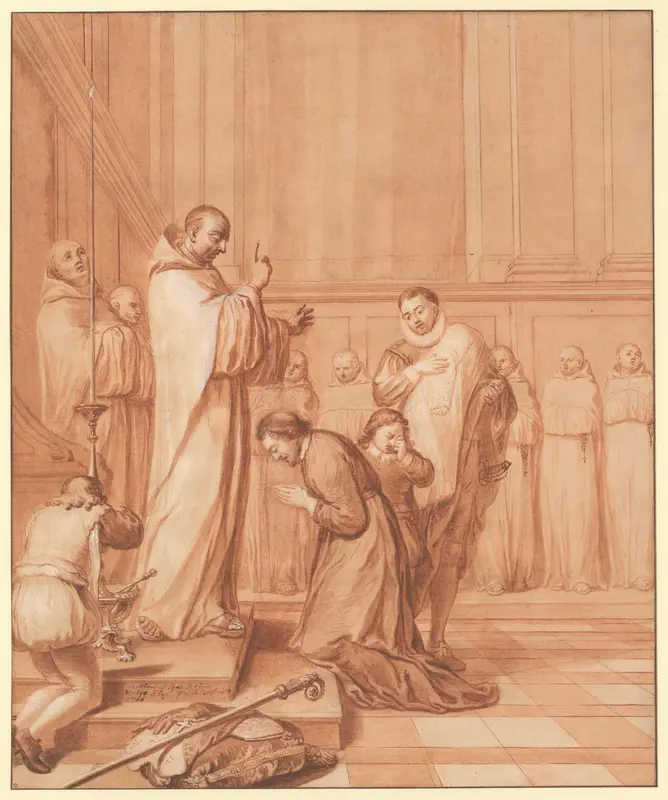 Jean de La Barrière blessing a cardinal Wall Art by Matthieu Elias - High-Resolution Digital Print