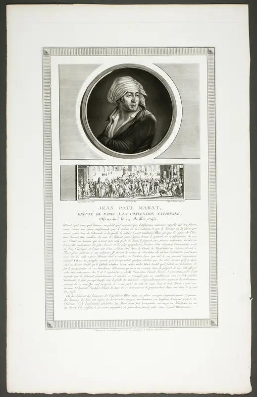 Jean Paul Marat, Paris Deputy to the National Convention, from the series Tableaux historiques de la révolution française Wall Art by Levachez, père et fils - High-Resolution Digital Print
