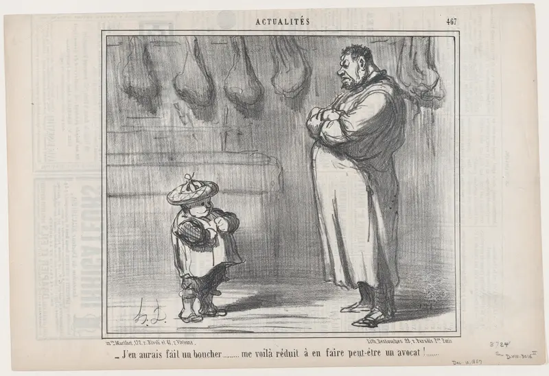 J'en aurais fait un boucher..., from "Actualités" Wall Art by Honoré Daumier - High-Resolution Digital Print