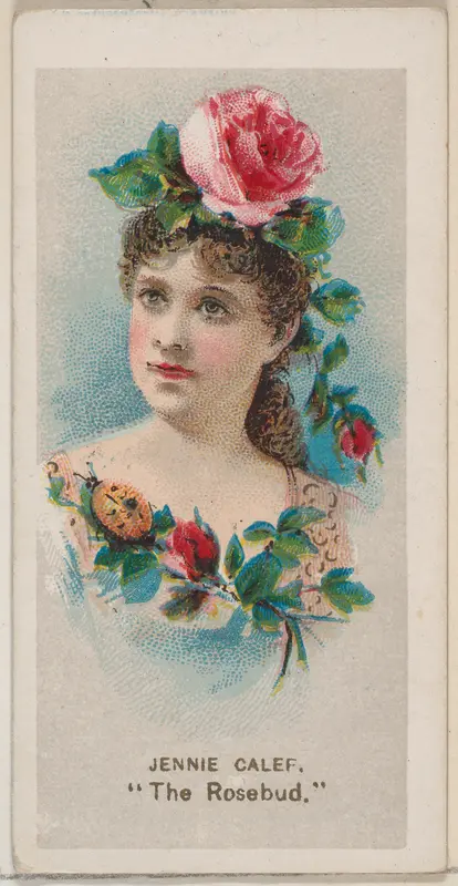 Jennie Calef as "The Rosebud," from the series Fancy Dress Ball Costumes (N73) for Duke brand cigarettes Wall Art by W. Duke, Sons & Co. - High-Resolution Digital Print