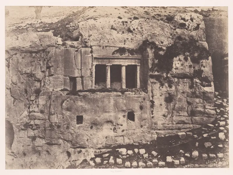 Jerusalem, Valley of Josaphat, Tomb of St. James (Jérusalem, Vallée de Josaphat, Tombeau de Saint Jacques) Wall Art by Auguste Salzmann - High-Resolution Digital Print