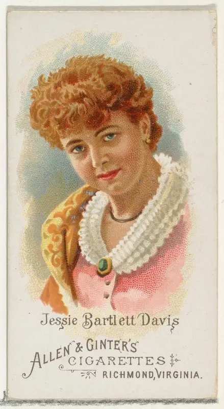 Jessie Bartlett Davis, from World's Beauties, Series 1 (N26) for Allen & Ginter Cigarettes Wall Art by Allen & Ginter - High-Resolution Digital Print