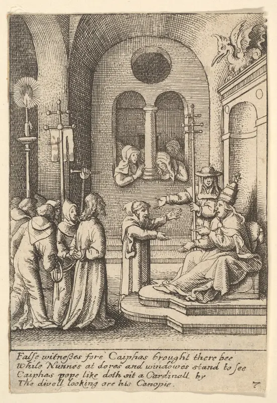 Jesus again before Caiaphas Wall Art by Wenceslaus Hollar - High-Resolution Digital Print