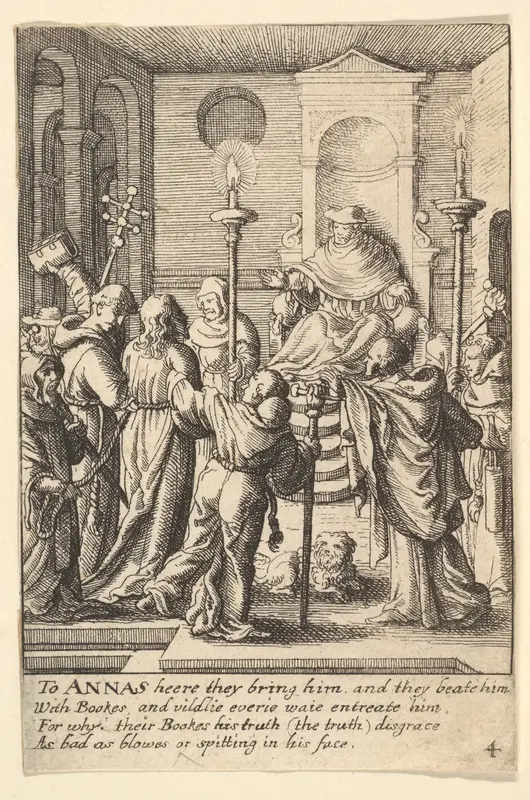 Jesus before Annas Wall Art by Wenceslaus Hollar - High-Resolution Digital Print