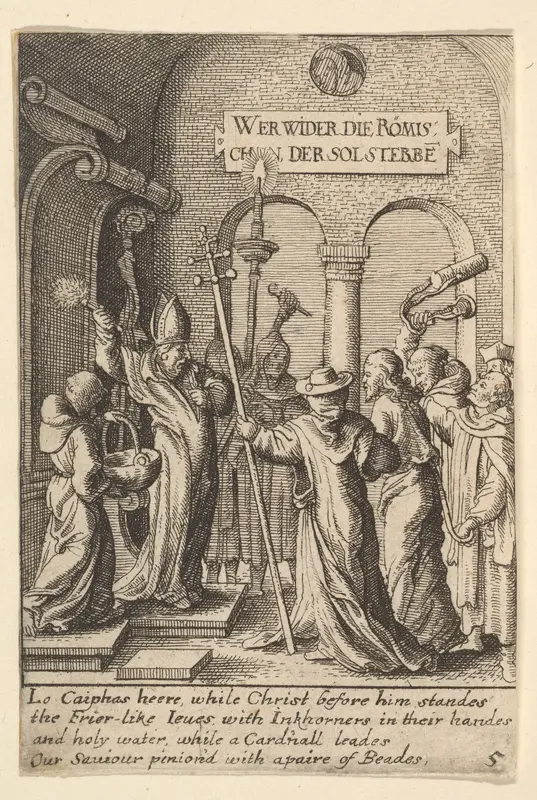 Jesus before Caiaphas Wall Art by Wenceslaus Hollar - High-Resolution Digital Print