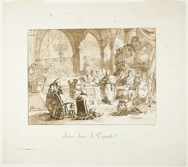 Jesus in the Temple Wall Art by Jean Baptiste Le Prince - High-Resolution Digital Print