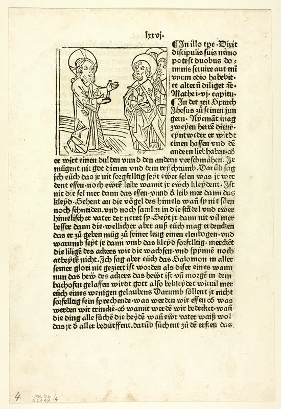Jesus Preaching to His Disciples from Plenarium, Plate 4 from Woodcuts from Books of the 15th Century