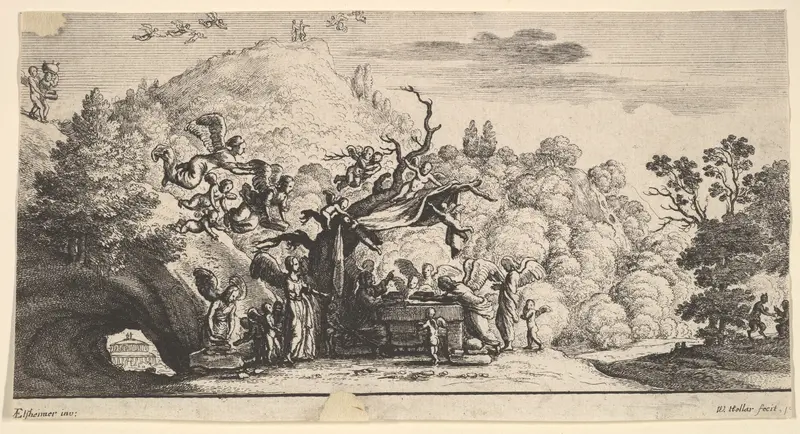 Jesus served by angels Wall Art by Wenceslaus Hollar - High-Resolution Digital Print