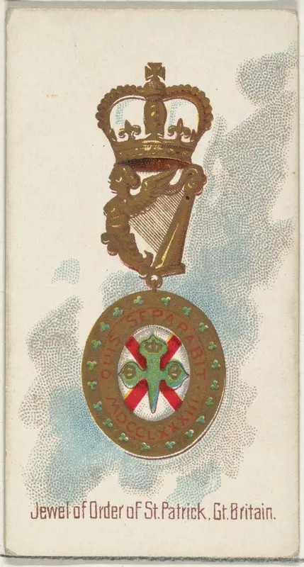 Jewel of the Order of St. Patrick, Great Britain, from the World's Decorations series (N30) for Allen & Ginter Cigarettes Wall Art by Allen & Ginter - High-Resolution Digital Print