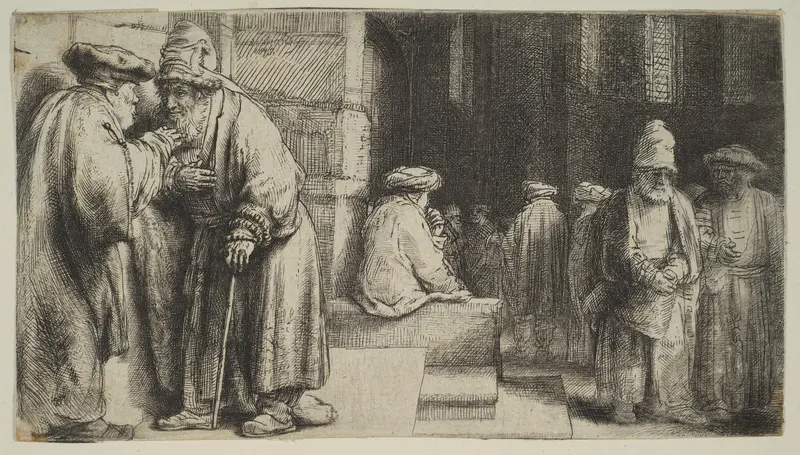 Jews in a Synagogue Wall Art by Rembrandt (Rembrandt van Rijn) - High-Resolution Digital Print