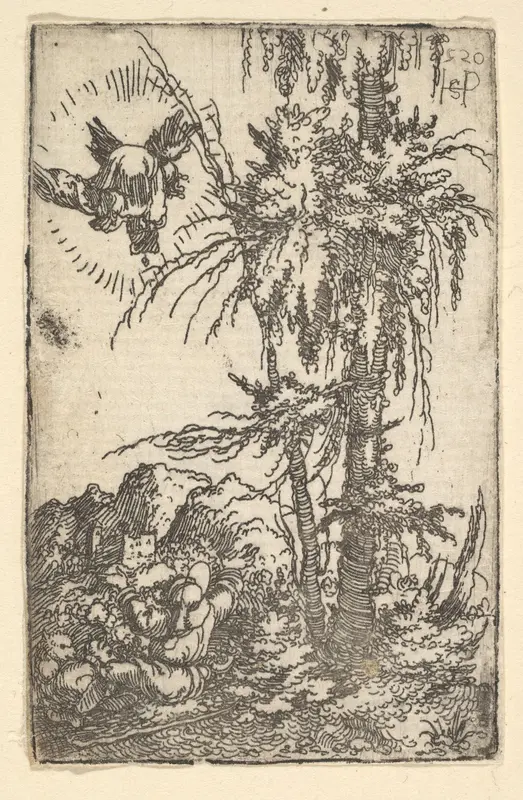 Joachim Receiving the Promise of the Birth of the Virgin Wall Art by Sebald Beham - High-Resolution Digital Print