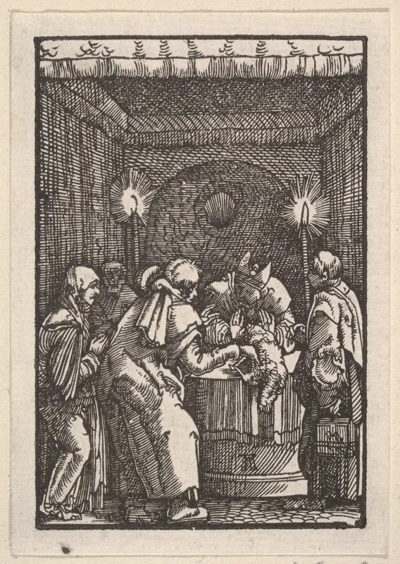 Joachim's Sacrifice Refused by the Priest, from "The Fall and Salvation of Mankind Through the Life and Passion of Christ" Wall Art by Albrecht Altdorfer - High-Resolution Digital Print