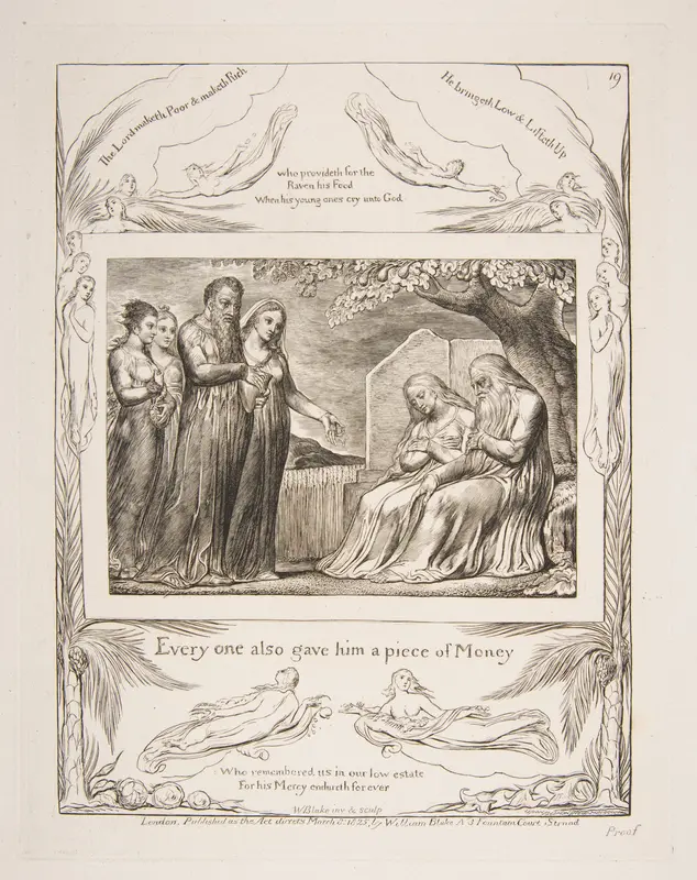 Job accepting Charity Wall Art by William Blake - High-Resolution Digital Print