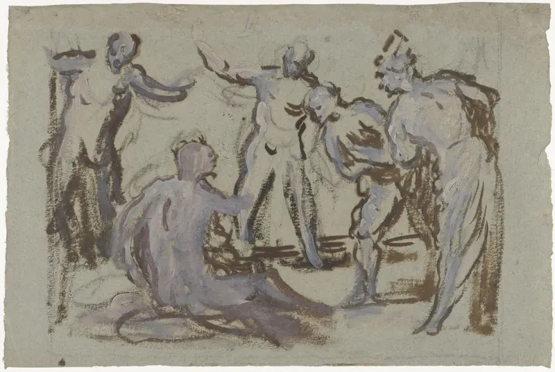 Job op de mesthoop, omgeven door zijn vrienden Wall Art by Domenico Tintoretto - High-Resolution Digital Print