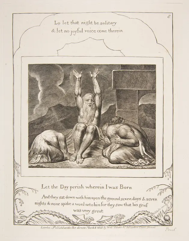 Job's Despair Wall Art by William Blake - High-Resolution Digital Print
