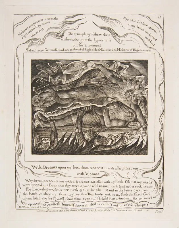 Job's Evil Dreams Wall Art by William Blake - High-Resolution Digital Print