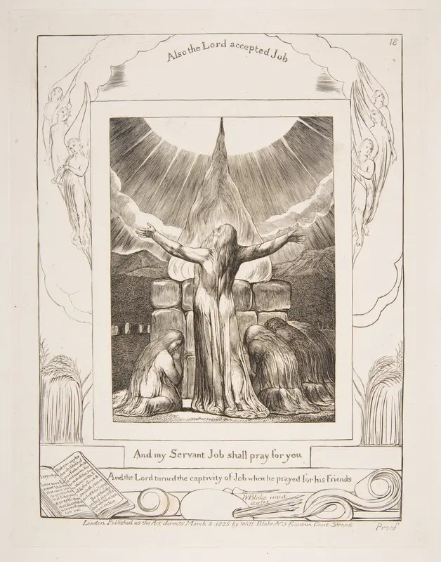 Job's Sacrifice Wall Art by William Blake - High-Resolution Digital Print