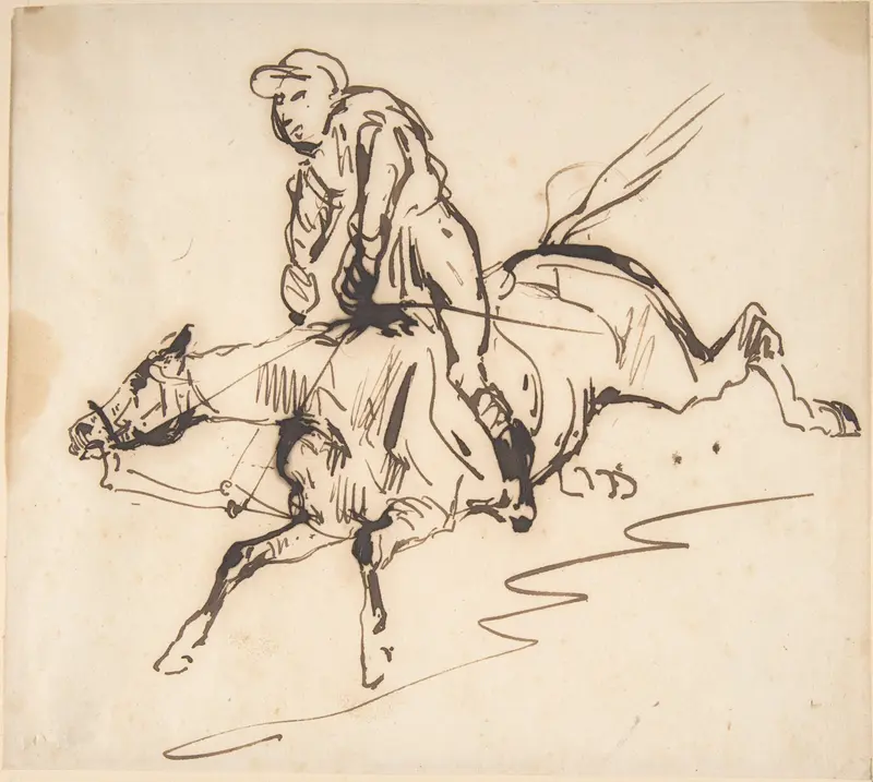 Jockey on a Horse Wall Art by Anonymous, French, 19th century - High-Resolution Digital Print