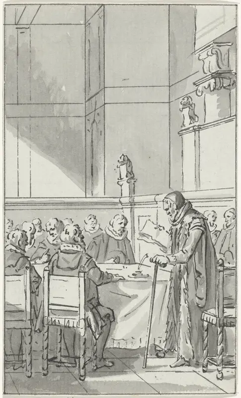 Johan van Oldenbarnevelt voor zijn rechters, februari 1619 Wall Art by Jacobus Buys - High-Resolution Digital Print