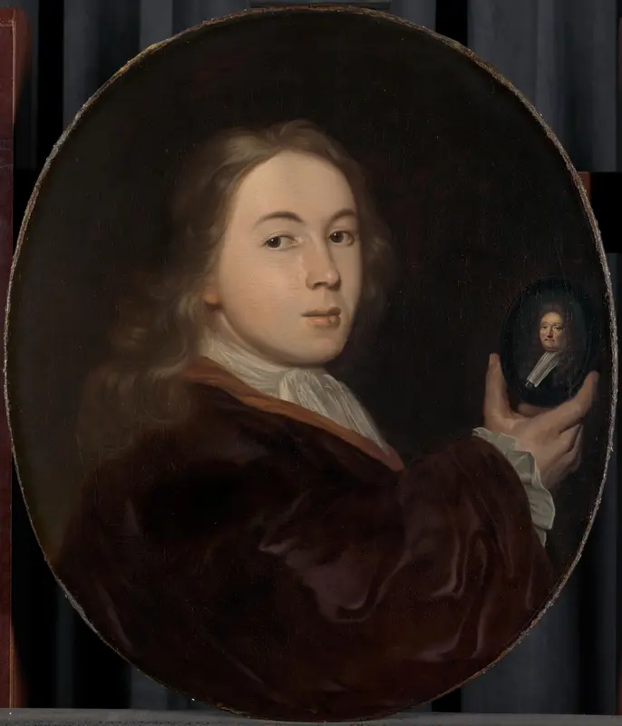 Johannes Bakhuysen (1683-1731). Met een miniatuurportret van zijn vader Ludolf Wall Art by Ludolf Bakhuysen - High-Resolution Digital Print