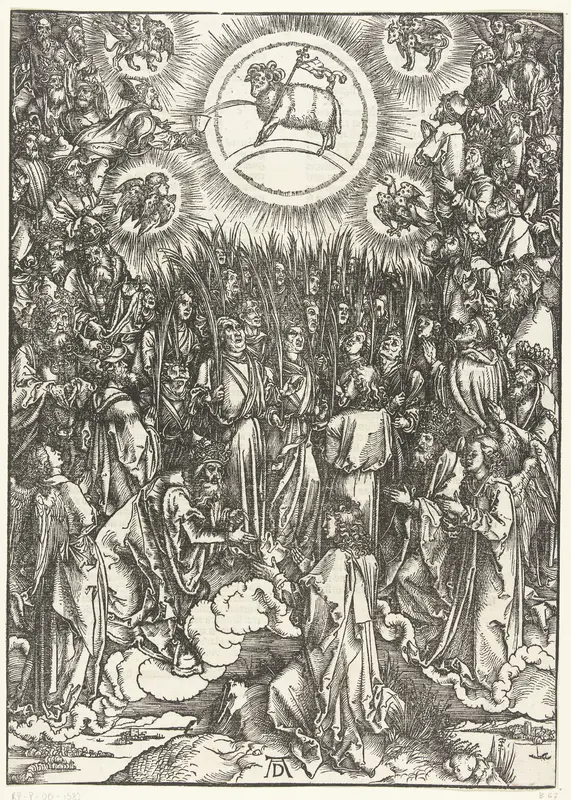 Johannes de Evangelist aanschouwt de aanbidding van het lam Wall Art by Unknown - High-Resolution Digital Print