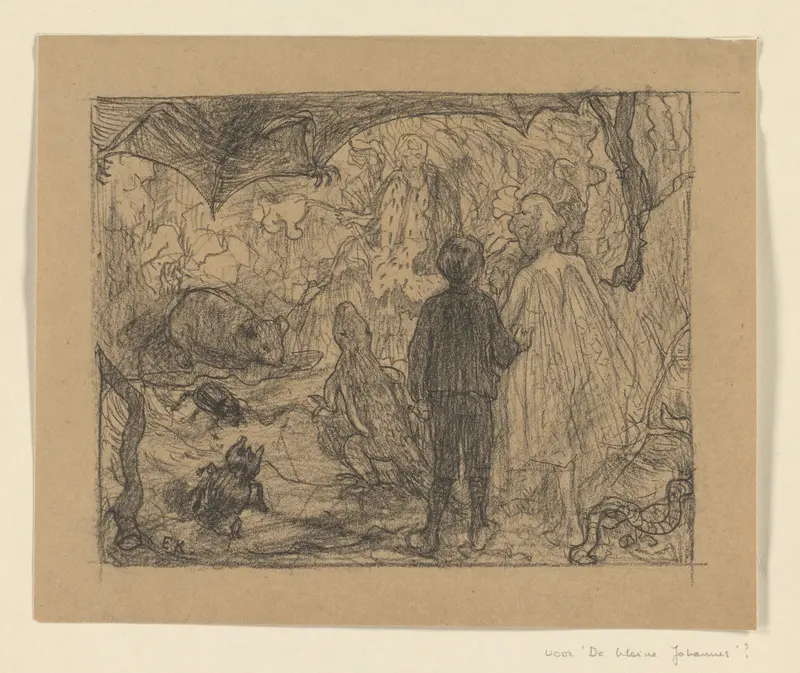 Johannes en Windekind omringd door dieren Wall Art by Unknown - High-Resolution Digital Print