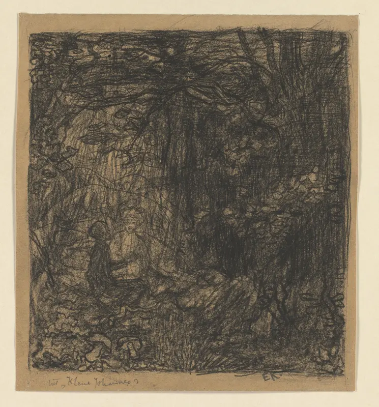Johannes en Windekind tussen de planten Wall Art by Unknown - High-Resolution Digital Print