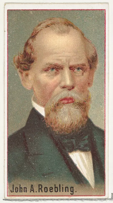 John A. Roebling, printer's sample for the World's Inventors souvenir album (A25) for Allen & Ginter Cigarettes by Allen & Ginter - High-Resolution Digital Print