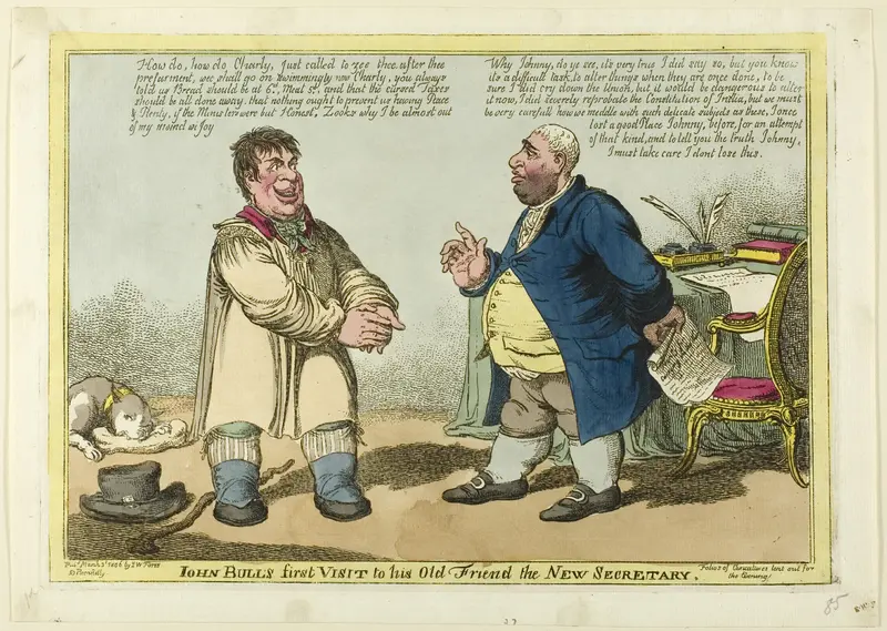 John Bull's First Visit to his Old Friend the New Secretary Wall Art by Charles Williams - High-Resolution Digital Print