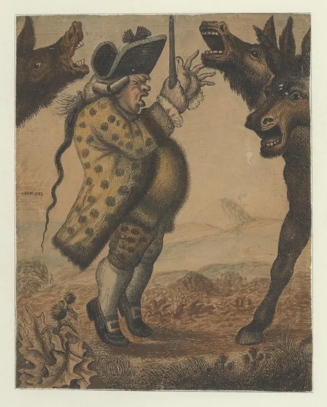 John Campbell, Precentor, Conducting Three Braying Asses Wall Art by John Kay - High-Resolution Digital Print