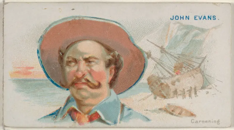 John Evans, Careening, from the Pirates of the Spanish Main series (N19) for Allen & Ginter Cigarettes Wall Art by Allen & Ginter - High-Resolution Digital Print