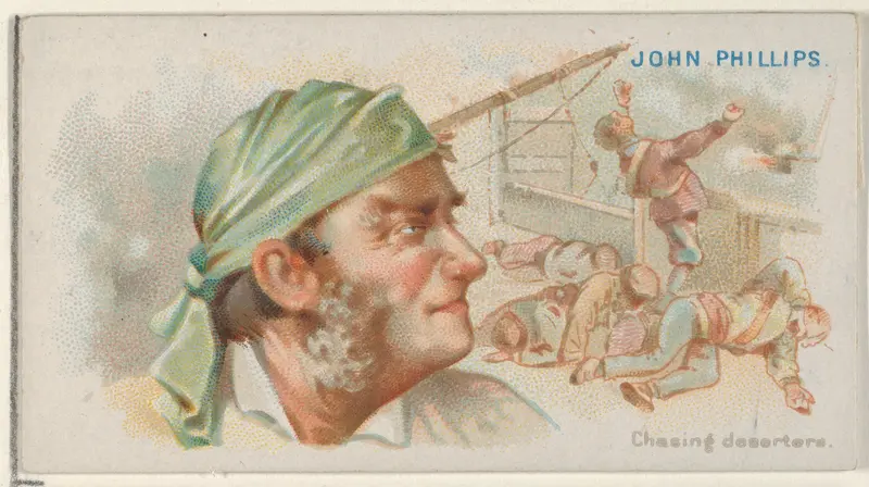 John Phillips, Chasing Deserters, from the Pirates of the Spanish Main series (N19) for Allen & Ginter Cigarettes Wall Art by Allen & Ginter - High-Resolution Digital Print