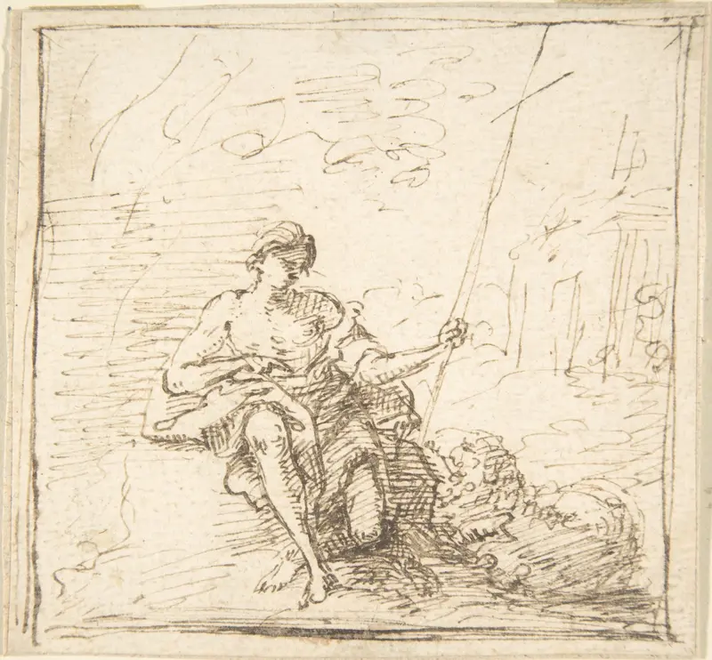 John the Baptist with a Lamb in the Wilderness Wall Art by Pedro  Duque Cornejo - High-Resolution Digital Print
