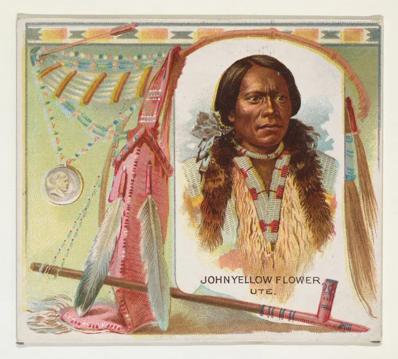 John Yellow Flower, Ute, from the American Indian Chiefs series (N36) for Allen & Ginter Cigarettes Wall Art by Allen & Ginter - High-Resolution Digital Print