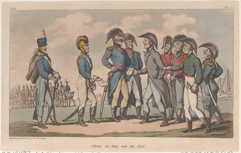 Johnny on Duty with his Chief Wall Art by Thomas Rowlandson - High-Resolution Digital Print