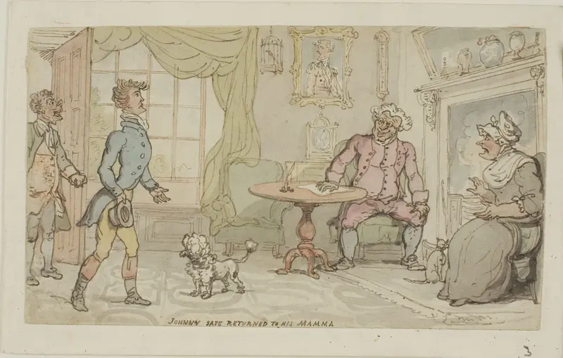 Johnny Safe Returned to His Mamma Wall Art by Thomas Rowlandson - High-Resolution Digital Print