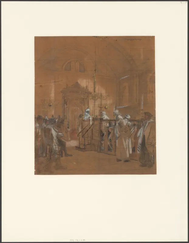 Jom Kipoer in de voormalige synagoge in Utrecht Wall Art by Johan Paul Constantinus Grolman - High-Resolution Digital Print