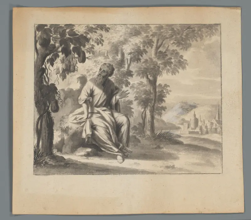 Jona onder de wonderboom Wall Art by Matthijs Balen (1684-1766) - High-Resolution Digital Print