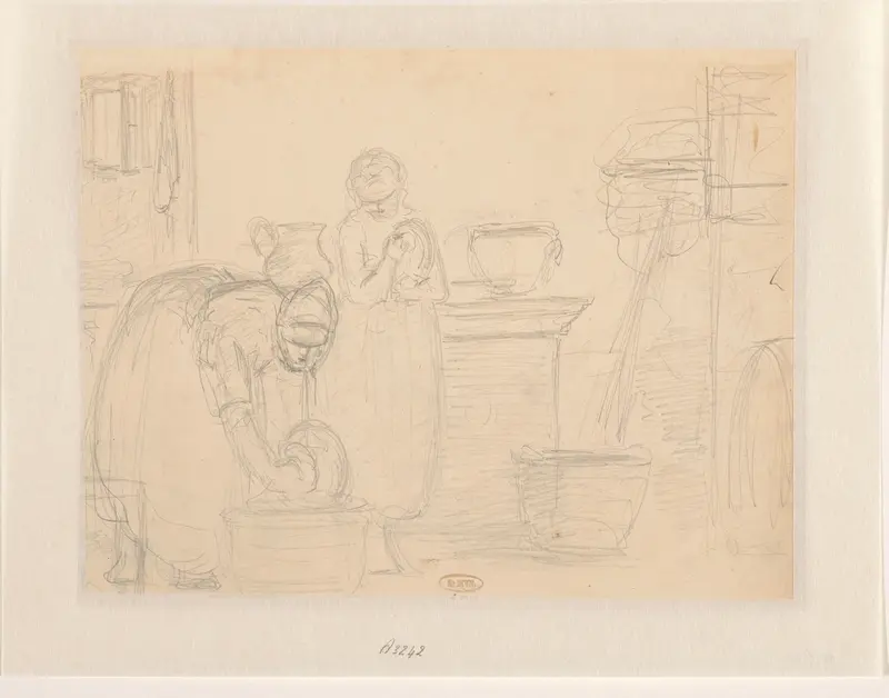 Jonge man die aardappels schilt Wall Art by Hendrik Valkenburg - High-Resolution Digital Print