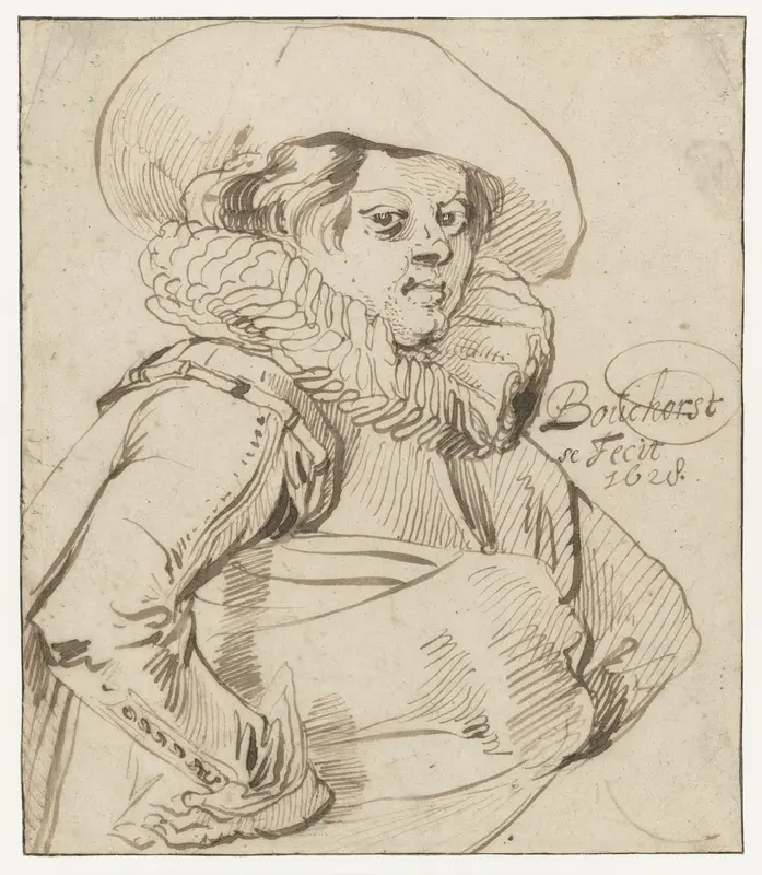 Jonge man, ten halven lijve, driekwart naar rechts (zelfportret?) Wall Art by Unknown - High-Resolution Digital Print