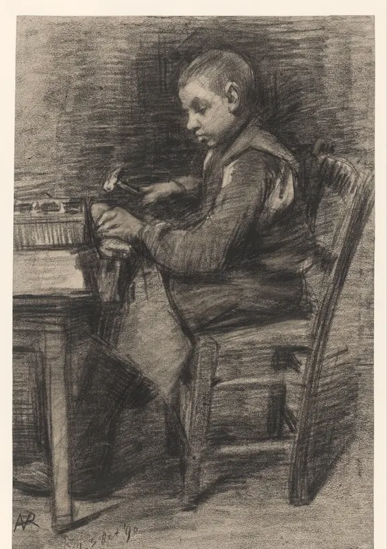 Jonge schoenmaker Wall Art by Anthon Gerhard Alexander van Rappard - High-Resolution Digital Print