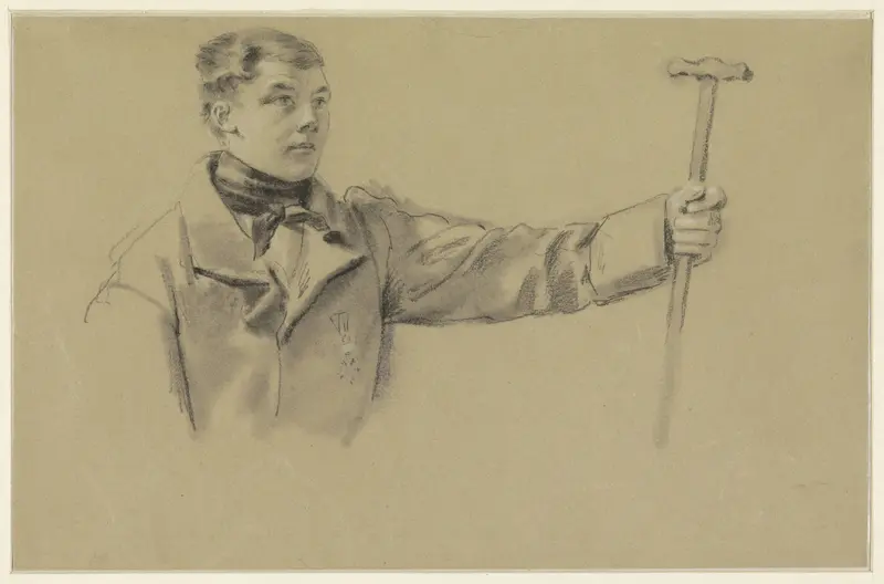Jonge soldaat met een kruk in zijn hand Wall Art by Jacob Joseph Eeckhout - High-Resolution Digital Print
