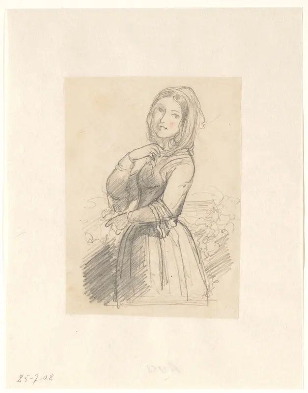 Jonge vrouw Wall Art by Hendrik Valkenburg - High-Resolution Digital Print