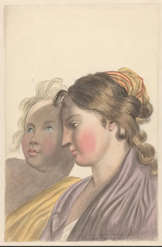 Jonge vrouw en kind Wall Art by Unknown - High-Resolution Digital Print