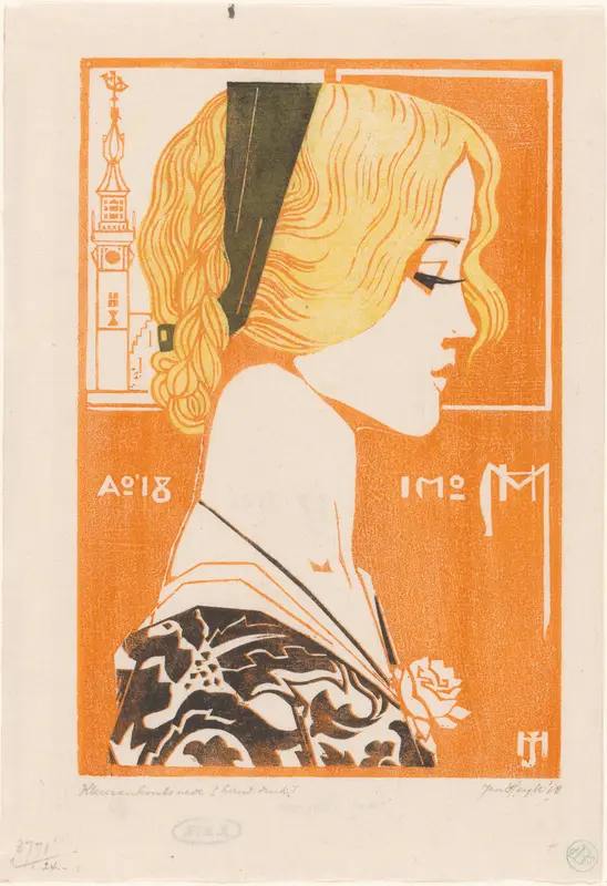 Jonge vrouw en profil Wall Art by Unknown - High-Resolution Digital Print