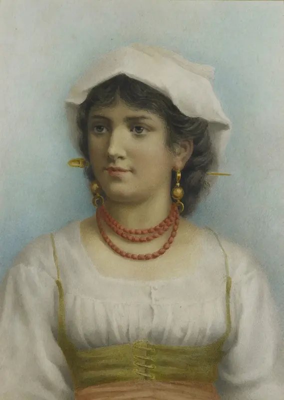 Jonge vrouw in klederdracht Wall Art by anonymous - High-Resolution Digital Print