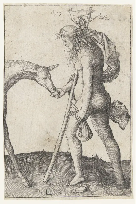 Jonge vrouw met hinde Wall Art by Unknown - High-Resolution Digital Print