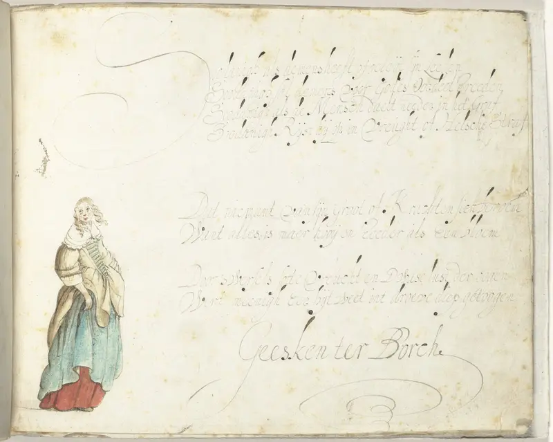 Jongedame naast drie vanitasteksten Wall Art by Gesina ter Borch - High-Resolution Digital Print