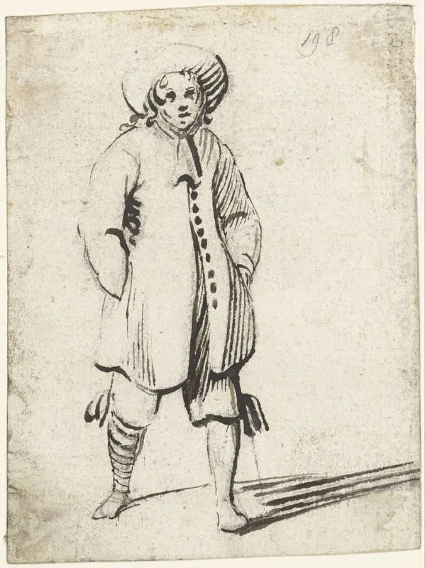 Jongeman in een vest, van voren Wall Art by Unknown - High-Resolution Digital Print
