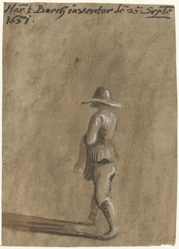 Jongen met breedgerande hoed, naar links lopend Wall Art by Unknown - High-Resolution Digital Print